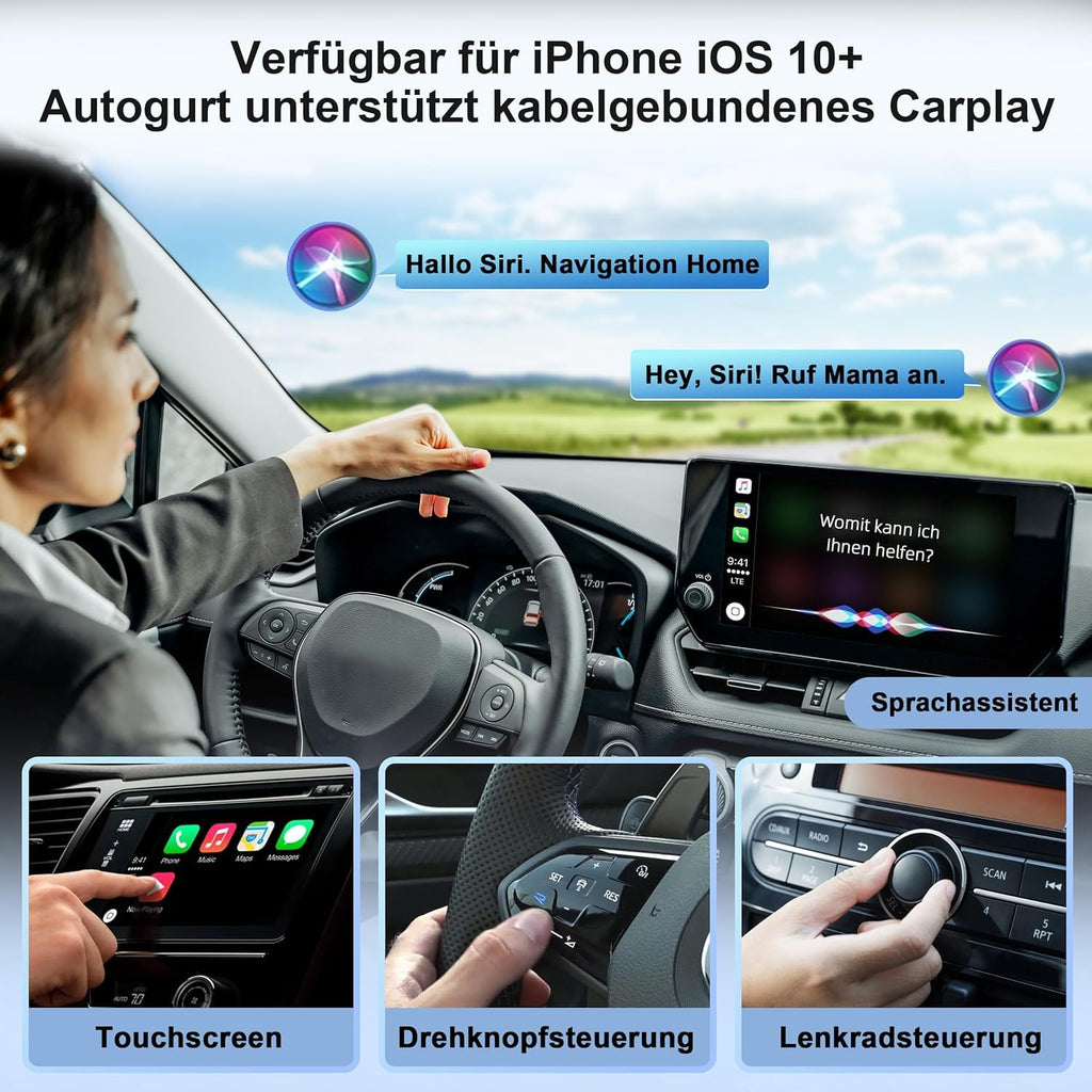 Wireless Carplay Adapter, Convert Wired to Wireless CarPlay, Compatible with CarPlay, Plug and Play, Type-C/USB, Suitable for 800+ Vehicles