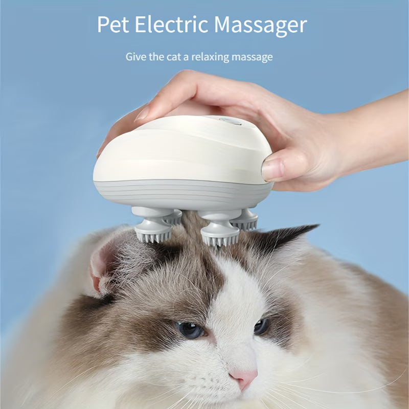 A Mini Pet Head Massager, a Rechargeable Electric Device for Pet Massage, Featuring a Dragon Claw Design for Multifunctional Kneading Therapy, a Magical Tool for Pet Relaxation