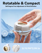 Portable Silent Mini Bladeless Fan Clip On, Small Fan Clip on for Shirt & Waist, Adjustable 3-Speed Suspended Whirlwind Fans, For Outdoor & Travel & Office, Travel Accessories, Gift